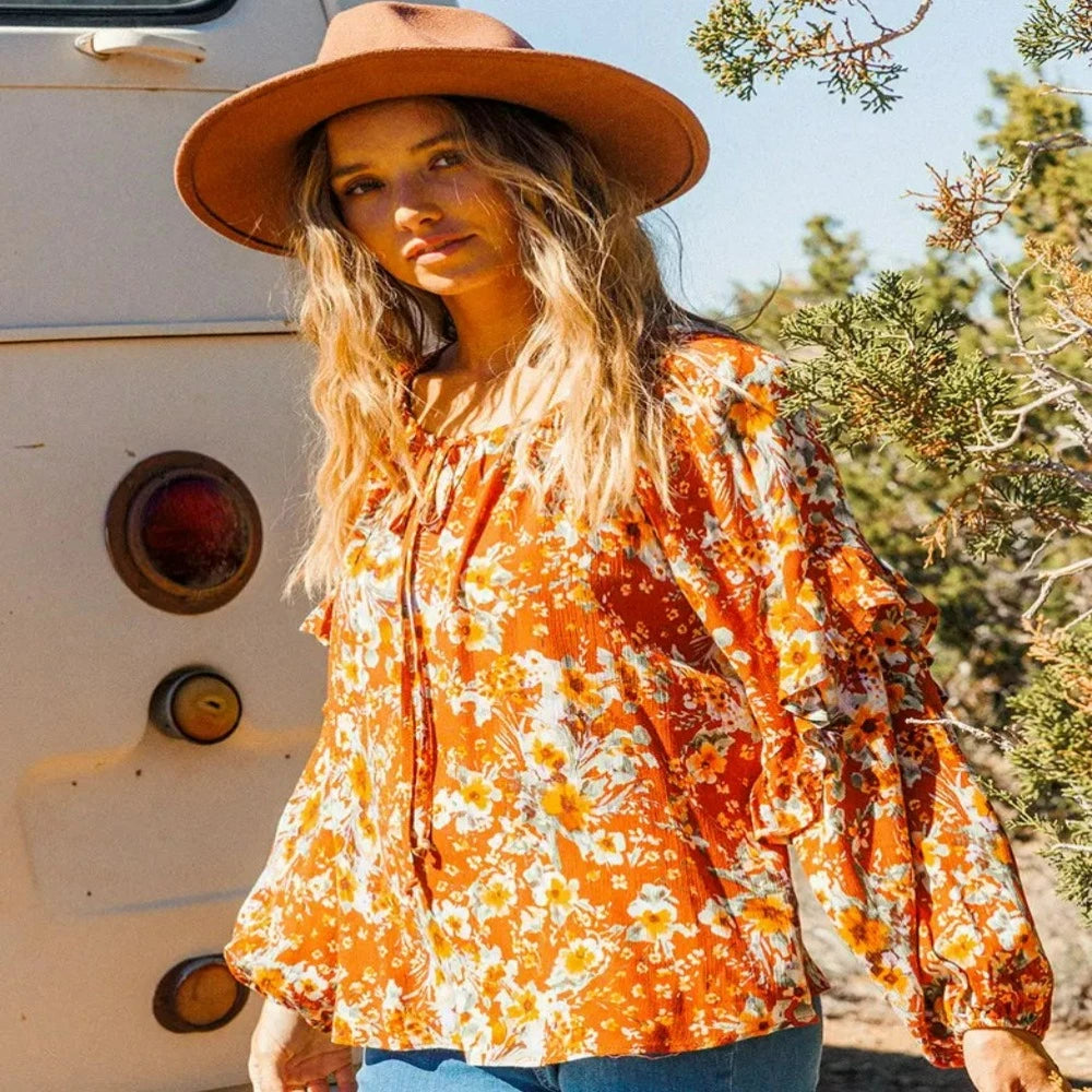Boho Flowy Fall Top www.chasethebutterflies.com