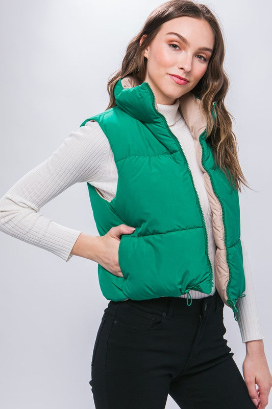 Woven Solid Reversible Vest