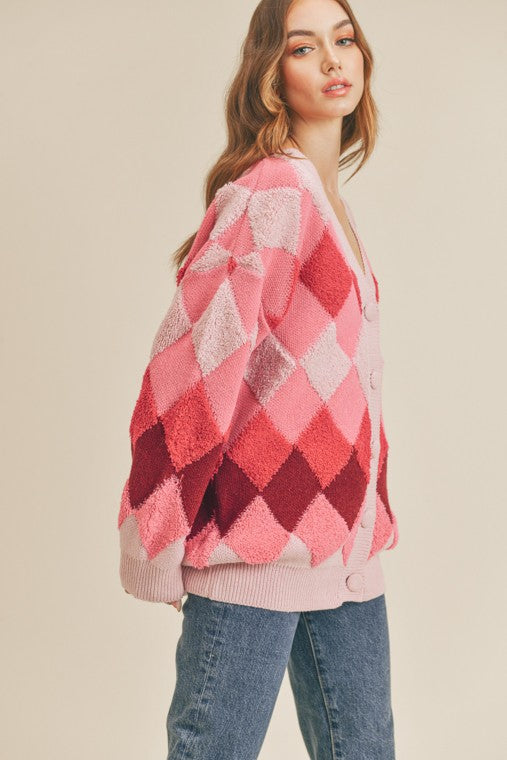 Argyle Button Cardigan