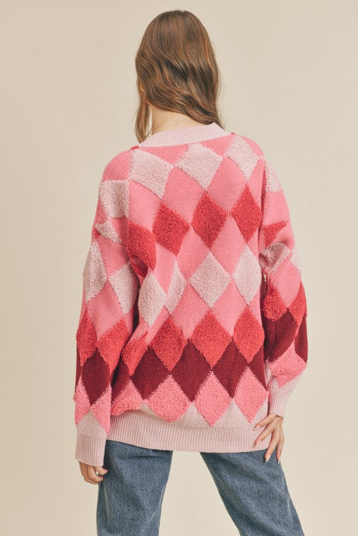 Argyle Button Cardigan