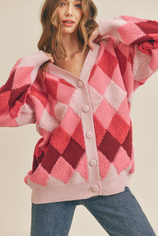 Argyle Button Cardigan