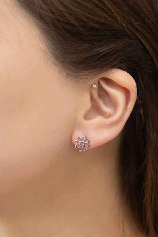 Daisy Outline Stud Earrings