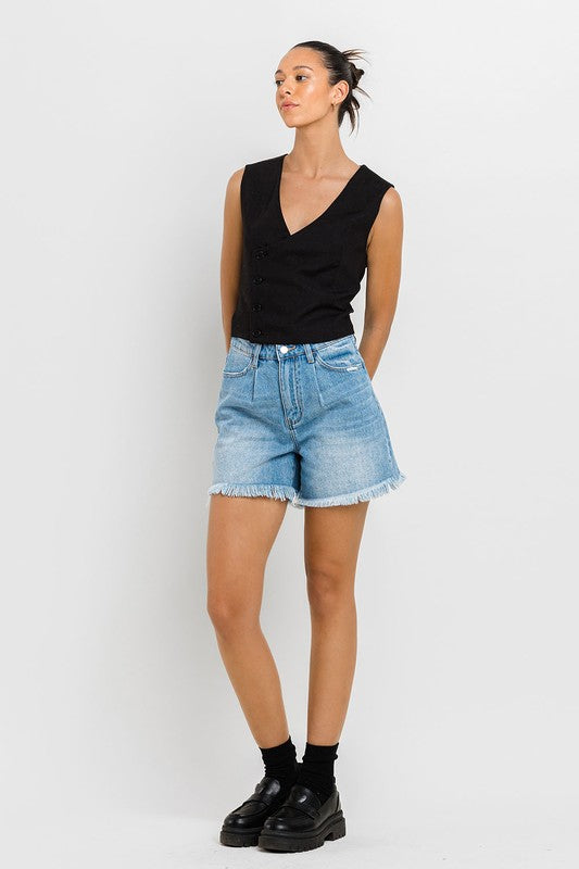 Super High Rise Pleats Shorts