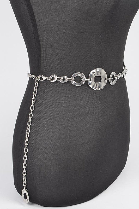 Plus Size Organic Textured Mix Link Chain Belt