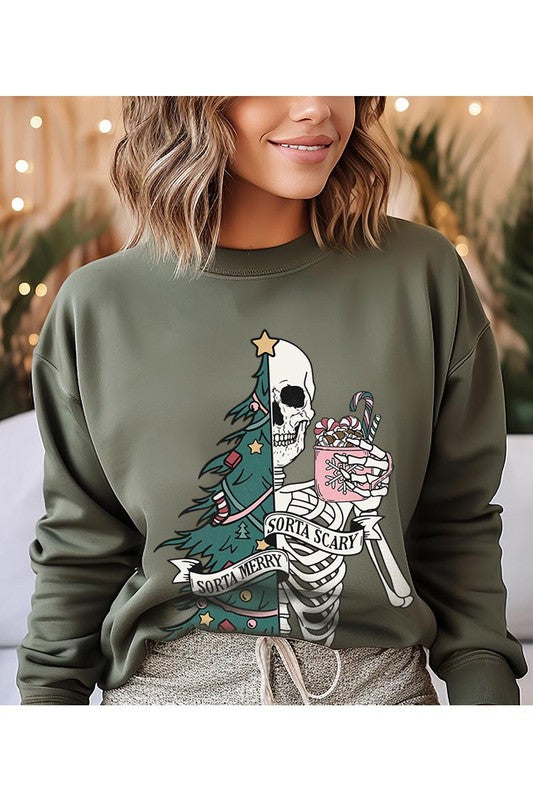 Christmas Tree Skeleton Crewneck