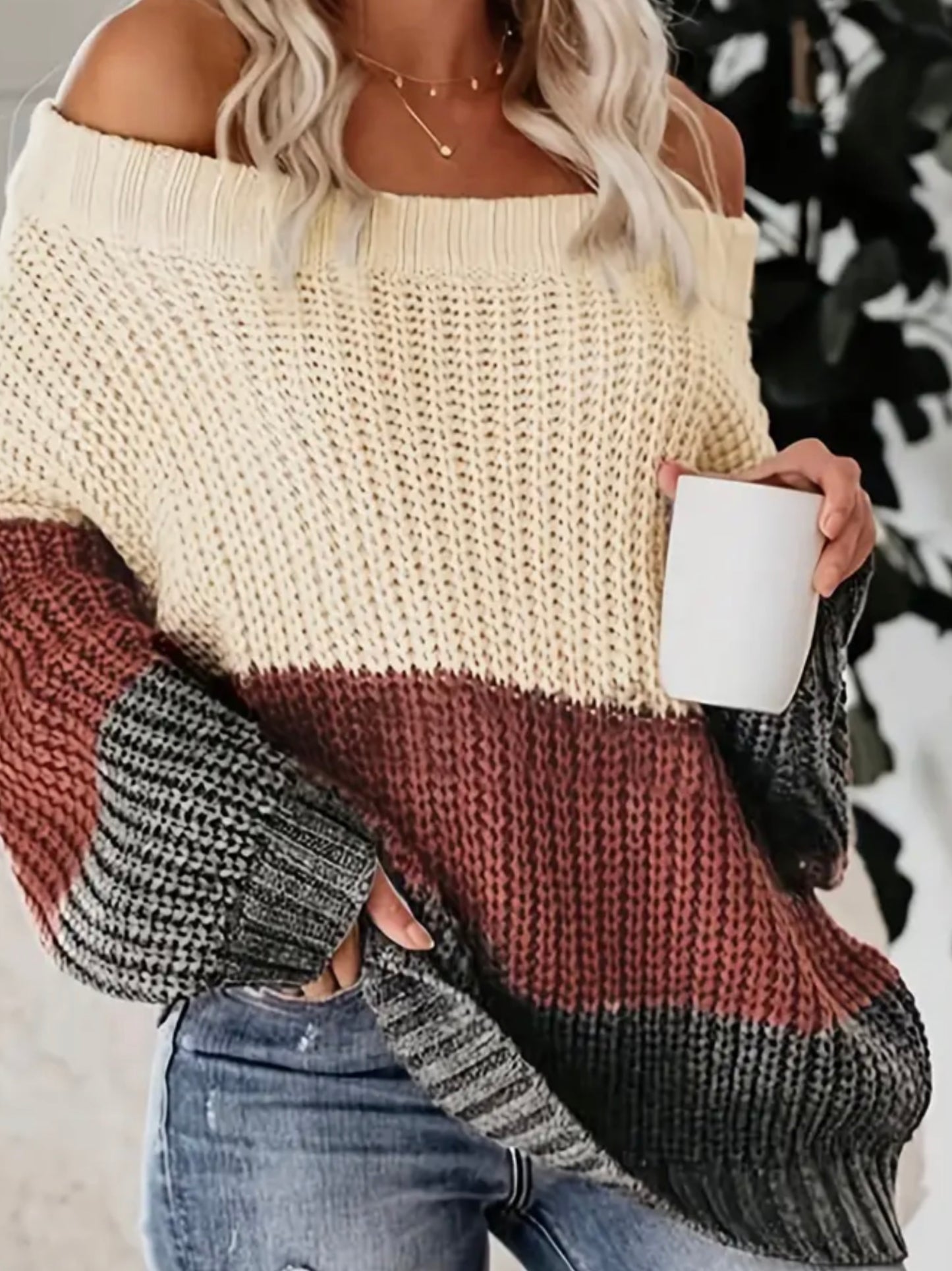 Fall off the shoulder sweater - www.chasethebutterflies.com