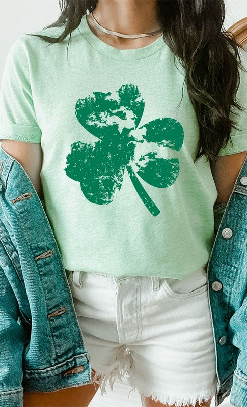 Retro Distressed Clover PLUS SIZE Graphic Tee