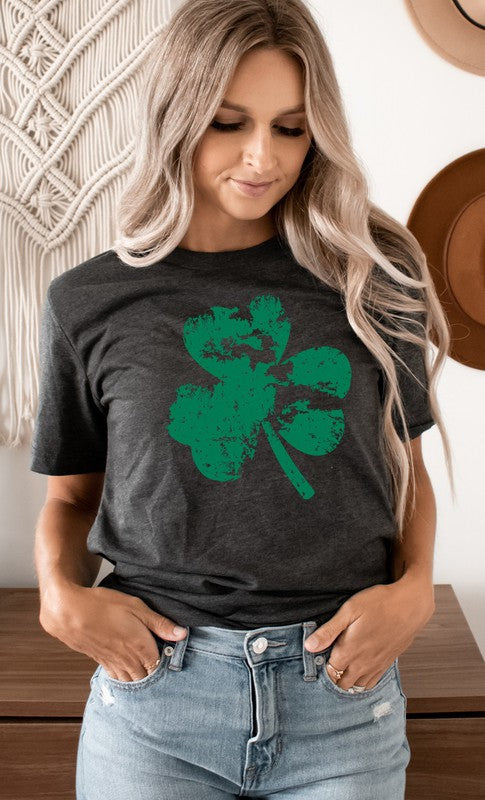 Retro Distressed Clover PLUS SIZE Graphic Tee