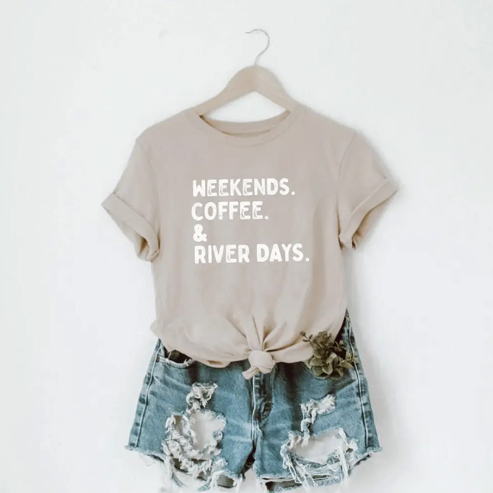 Weekends, Coffee & River Days | Graphic T-shirt