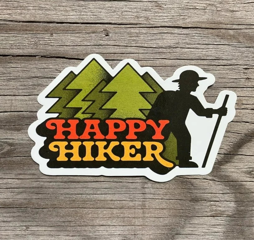 Happy  Hiker Sticker www.chasethebutterflies.com