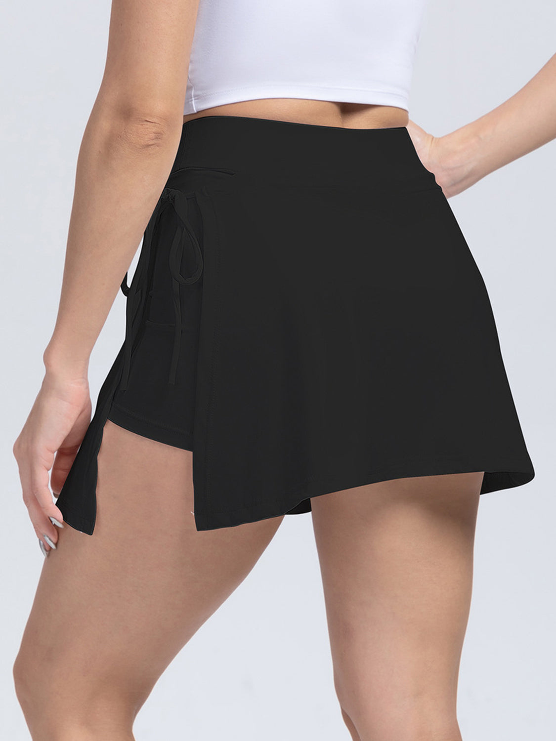 Tied High Waist Active Shorts