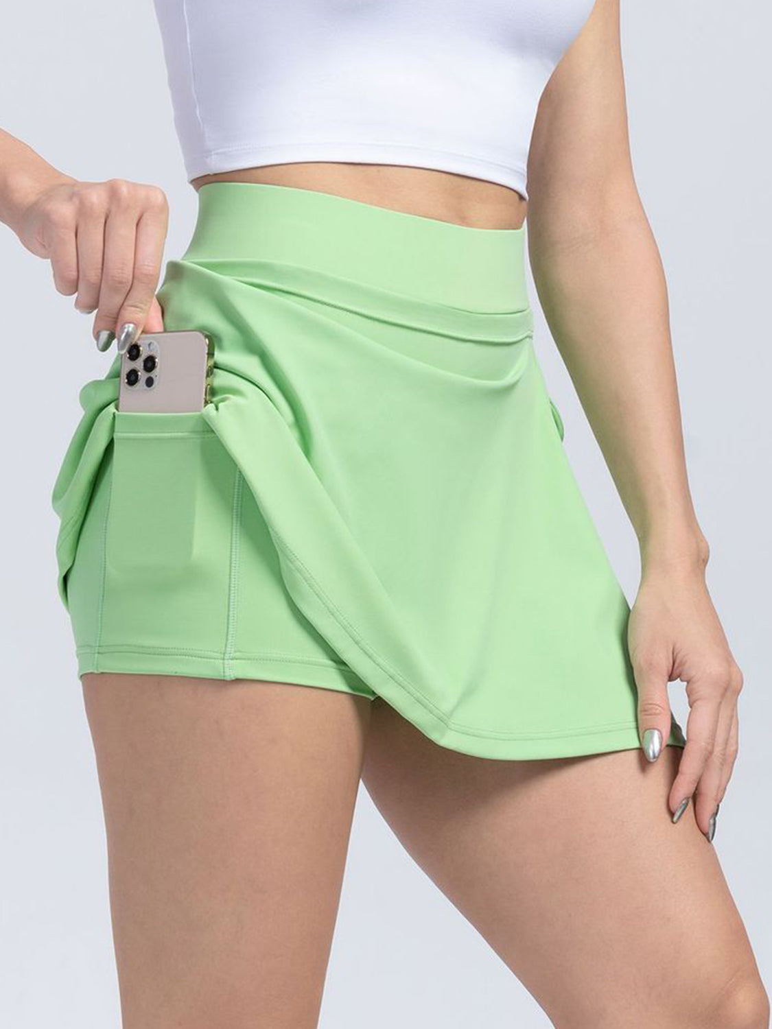 Tied High Waist Active Shorts