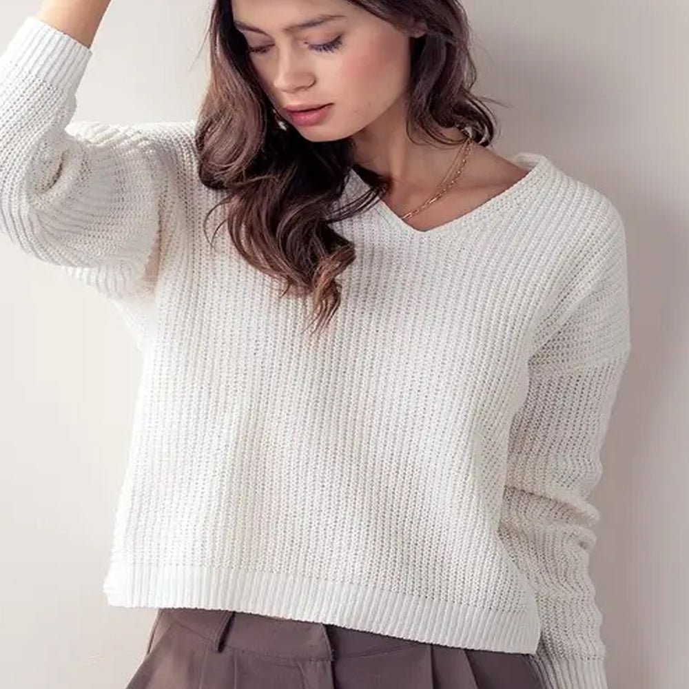 Twist Open Back Sweater